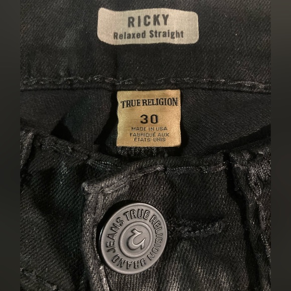 Rare!  🇺🇸 Waxed Ricky Supert T in “BRZD DARK RIDER” True Religion size 30x34. - Picture 10 of 13
